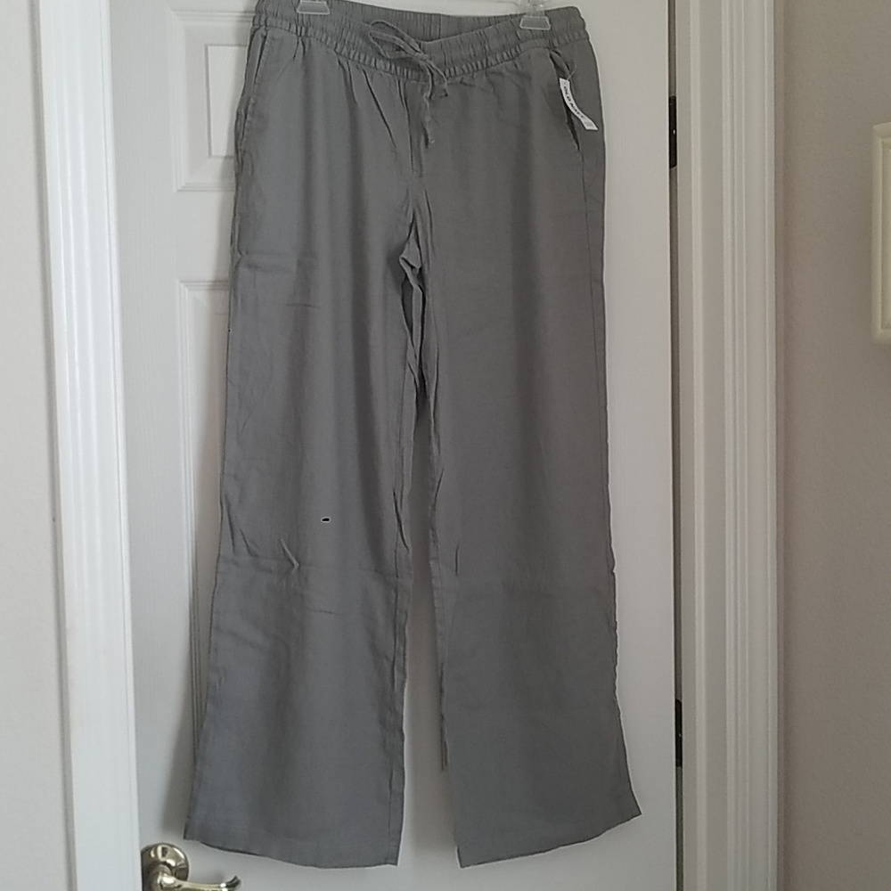 Linen wide leg pants